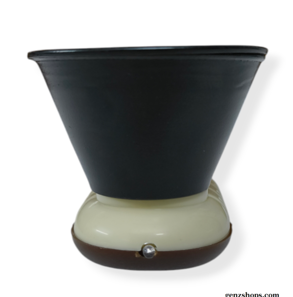 Black Kapoor Dani electric incense burner with a sleek black-coated metal bowl and plug-in electric base for burning camphor