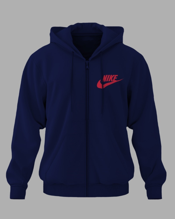 Nike Men's White Fleece Zip-Up Hoodie - Comfortable, Stylish, and Perfect for Any Occasion